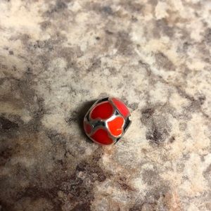 Pandora red hearts charm